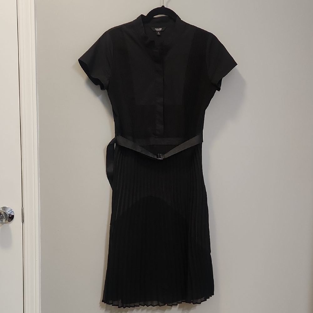 Simply Vera Vera Wang Pleated Fit &‎ Flare Dress Black Size M Minimalist